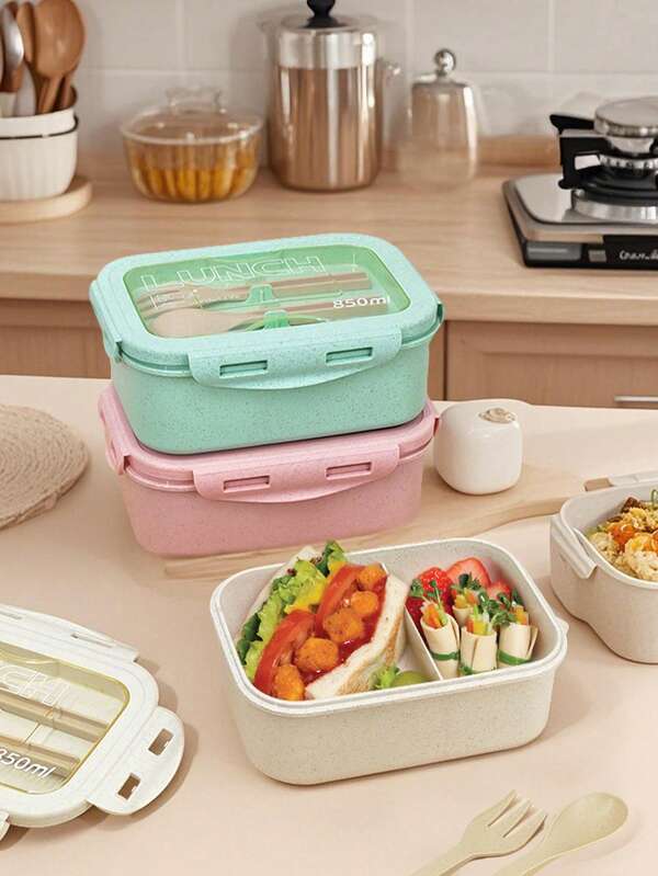 1 lancheira isolada de parede dupla de 28 oz com grande capacidade, à prova de vazamentos com 2 compartimentos, inclui utensílios, reutilizável, micro-ondas (remova a tampa), adequada para cozinha, atividades ao ar livre, material escolar e utensílios de cozinha, para sopa, salada, lanches ou almoço farto, decoração de casa, festa e armazenamento de Natal