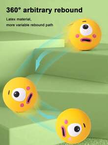 PETSIN 1/3 件狗狗发声玩具，带可爱大眼球设计，宠物橡胶咀嚼磨牙清洁球，带吱吱叫的狗狗玩具球，互动训练宠物用品 - 彩色 - 查看 7