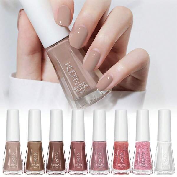 8 pièces/set Vernis à ongles à base d'eau de 10 ml - Séchage rapide, longue durée et multicolore pour utilisation en salon, boutique et à la maison