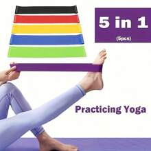 1pc/5pcsDifferent Resistance Bands Yoga Band Fitness Exercise Training Hip Tension Band Leg Squat Dance Elastic Loop Stretch Band, Gym,Sport, Gym, Home Exercise, Strap Gym, Resistance Bands
