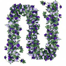 1/5pcs Exquisite Artificial Rose Vine Flowers Garland - Lifelike Small Roses With Green Leaves, Durable Plastic Faux Floral Decor For Wedding, Home, Living Room, Wall Hanging, And Party Decoration - Easy To Shape And Hang