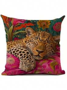 1/2/4pcs Vibrant Leopard Print Polyster Throw Pillow Cover, 17.7x17.7 Inch - Durable, Machine Washable With Zip Closure, Contemporary Style Decorative Cushion Case For Living Room & Bedroom Sofas, Throw Pillows For Couch,Fall Decor,Autumn Decor,Room Decor - Multicolor - View 23