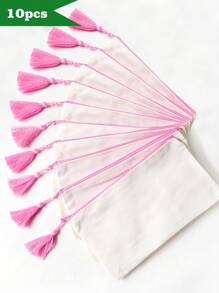 1 PEÇA/5 PEÇAS/10 PEÇAS Nécessaire de Zíper de Lona com Borla, Bolsa para Maquiagem para Viagem, Organizador de Maquiagem, Nécessaire de Lápis, Para Férias, Praia, Banheiro, Coleção de Quarto, Grande Capacidade