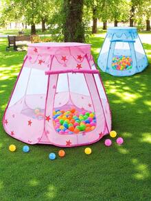 1pc Blue/Pink Hexagon Children'S Tent Game House With Fence Indoor/Outdoor Princess Tent & Ocean Ball Pool, Foldable (No Ball)Tent Baby,Fairy Tale Castle,Girls Boys Game Tent,Baby Toy,Baby Stuff,Baby Needs,Summer Outdoor Toys For Kids Tent,Children's Birthday Gift,Kids Toys