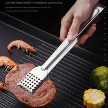 1pc/3pcs Stainless Steel Grill Tongs, Food Tongs, Kitchen Tongs, Heat Resistant Stainless Steel Tweezer Tongs, Kitchen Tweezers For Cooking, Grilling, BBQ And Turning Food, Serving, Salad, Spaghetti, Kitchen Tools