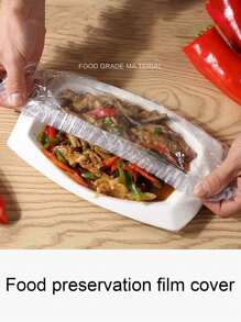 50pcs/100pcs/200pcs Color Transparent Elastic Bowl Cover, Anti Fly Fresh-Keeping Film Cover, Refrigerator Leftovers Disposable Home, Summer Food Fresh-Keeping Film, Food Protective Cover, Reusable