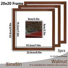 1pc/3pcs/Set 30x30/25x25/20x20cm Multicolor Photo Frames, Exquisite Large Picture Frames For Wall, Portrait Frame For Photo Wall, Picture Frames Collage Wall Decor, Fit 12x12/10x10/8x8-In Pictures, Black/White/Wood Grain/Gold, Classic(No Photo Paper) - Multicolor - View 32