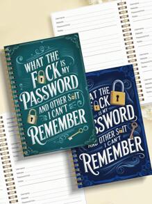 1pc Simple Password Book, Minimalist 52 Sheets Advanced Address Password Manager With Website Password Quick Access Username And Password Storage Perfect For Home Office Internet Computer Logins,Back To School Supplies
