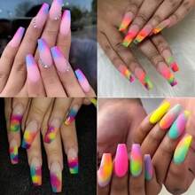 24 Farben Neon-Leuchpuder Geschenkbox-Set aus Harz, Leuchtpulver zum Selbermachen für Nail-Art Deko, Wasserfarben-Nagellack-Bemalung mit Glitzer, lang anhaltend glänzende Nageldekorationen - Nagelstudio für Zuhause