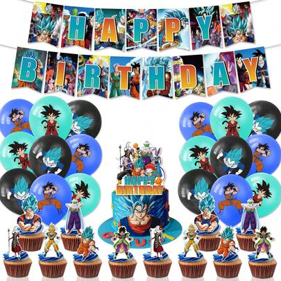 Netflix 20 PIÈCES Ensemble de ballons thème  officiellement autorisé. Ballons imprimés, décor de fond, fanion de gâteau, nappes de table, fournitures de fête d'anniversaire ou de remise de diplôme sur le thème de l'animation des , décoration de salle, ornement. Cadeau pour la famille et les amis.