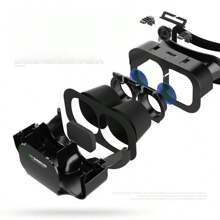 Gafas VR ajustables y ligeras para teléfonos móviles, sin auriculares, adecuadas para smartphones de 4.7 a 6.2 pulgadas y Android, color blanco, incluye mando de juego