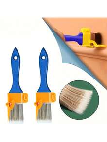 1/2 Pcs Paint Brush Set, Edging Tool For Color Separation, Portable Lightweight Cleaning Brush For Edging, Color Separation, Painting, Interior Wall Corners, Durable Wooden Handle, DIY Tool For Wall, Ceiling Edges Decoration, Home Renovation Manual Tool. Staining And Painting Sealant For Floors And Fences - Suitable For Water And Oil Brushes, Office Decor, Bedroom Decor, House Decor, Men's Tools - Red - View 4