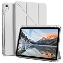 Case Compatible With IPad 10th Generation 10.9 Inch 2022/IPad (A16) 11th Generation 11 Inch 2025/IPad Air 4th/5th, IPad Pro 2020/2021/2022/2024, Slim Stylish Clear IPad Case With Pencil Holder, Multi Angles Folding Y-Shaped Stand Cover