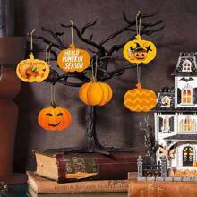 Unfinished Wooden Carved Pumpkin Shape Slices For DIY Painting, Decoration Crafts For Holidays, Home