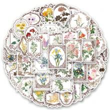 50 pezzi Adesivi per fiori da giardino, adesivi estetici in vinile per scrapbooking, diario, computer portatile, paraurti, skateboard, borraccia, computer, telefono, cartone animato, casco, auto, adesivi e decalcomanie