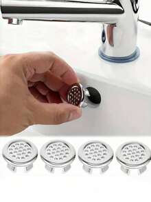 2/4/6/12/40pcs Ceramic Sink Basin Countertop Vessel Sink Art Basin Overflow Drain Plug Accessories, White Decorative Home Bathroom Decor Summer