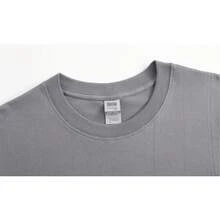 2025 Unisex Summer New Hot Selling T-Shirts- Character In Traditional Japanese Attire Standing In Front Of A Floral Background With The Word Hidden - Grey - View 4