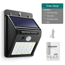 1/2/4pcs Outdoor Solar Lights,Easy To Install LED Wall Lights,Patio Lights With Motion Sensors,Solar Security Lights,Solar Powered Floodlights,3 Working Modes Street Lights,Wireless Outdoor Wall Lights,Suitable For Garden Lights,Porch Lighting,Garage Spotlights, Terrace Light