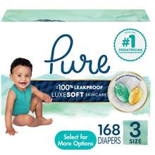 Pure Baby Diapers Size 3, 168 Count (Select For More Options) - 168 - View 1