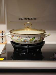 1er Série d'ustensiles de cuisine en émail aromatique de luxe et légers, boîte de rangement en émail, marmite en émail, bouilloire en émail, bassin en émail, un stockage raffiné pour les ingrédients délicats, un élément essentiel et élégant pour des créations culinaires charmantes, un choix élégant pour une préparation de boisson raffinée