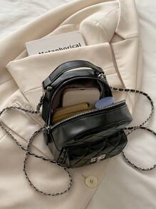Mini Crossbody Bag, Fashionable Handheld Small Backpack, Rhombus Chain Versatile Everyday Shoulder Bag