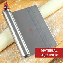 Kit 3 Espátula Tubular Inox Raspador para Massa Bolo Pizza Pão Chocolate