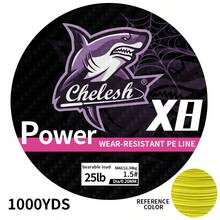Chelesh 1000m 8 股 PE 编织鱼线，每种颜色 1 米，黄色，多种强度选择，适用于海钓和淡水钓鱼，高耐磨，钓鱼礼物 - 彩色 - 查看 25