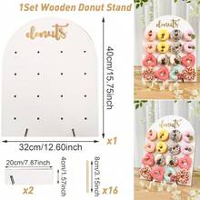 1 bộ/2 bộ giá trưng bày bánh donut bằng gỗ 9/16 lỗ, giá để bánh donut gia đình, giá bày thức ăn tiệc tùng, giá để thức ăn cho tiệc sinh nhật, đám cưới, sự kiện gia đình, giá trưng bày bánh donut bằng gỗ, giá để đồ dùng nhà bếp cho tiệc Lễ Tạ ơn, Giáng sinh, quà tặng tiệc tùng, trang trí tốt nghiệp, trang trí Halloween, trang trí Giáng sinh vui vẻ, trang trí đêm Giáng sinh. - trắng - Xem 17
