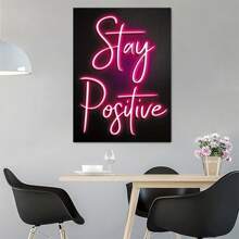 1pc/3pcs Set Modern Energize & Inspire Vibrant Neon Inspirational Posters,Room Decor, Gift For Friends Kits Wall Arts Decor, For Living Room, Bedroom, Office, Bar Wall Decor,Frame,Frameless.
