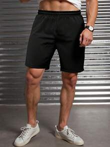 2 piezas Pantalones cortos tipo bermuda holgados con bolsillos para adolescentes/niños, de tela cómoda de seda de leche, adecuados para primavera, verano y otoño - Negro - Ver 7
