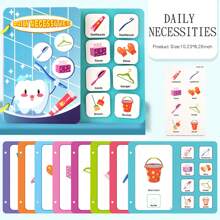 1 pieza Libro didáctico y cognitivo sin ruido para niños pequeños con pegatinas, libro de actividades Montessori, juguete educativo hecho a mano para preescolar, libro de juguete para aprender el alfabeto y reconocer animales