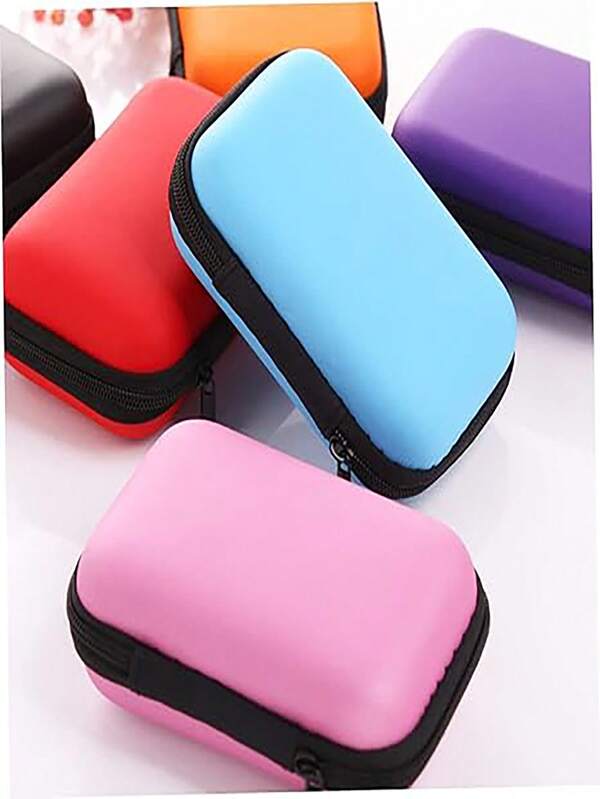 1pc Multi-Purpose Earphone Storage Box, Large EVA Organizer Box Suitable For Earphones, Sewing Kits, Coins, Tarot Cards, Playing Cards - Durable Plastic, Labobo Box, Available In Multiple Colors, Perfect Birthday Gift