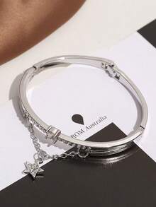 1pc LED Stainless Steel Digital Watch And 1pc Rose Gold Rhinestone Bracelet For Girls - Rose Gold - View 8