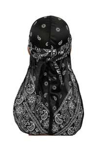 Men's Silk Durag Print Wave Cap, Fashion Headwrap, Comfortable & Breathable For Running, Cycling, Hiking, Camping, Casual Pirate Hat Pirate Hat Pirate Costume