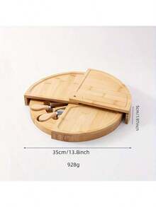 1 套竹制奶酪板套装，奶酪托盘，熟食板和盛菜盘，配有 4 把不锈钢奶酪刀，非常适合婚礼礼物圣诞节生日派对