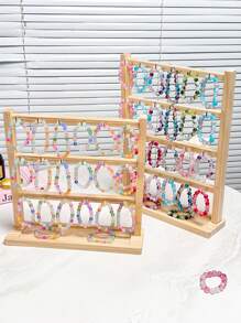 1pc Multi-Hook Wooden Jewelry Organizer Rack, 2/3/4 Tiers Jewelry Display Stand, Elegant Multi-Layer Hanging Rack For Necklaces, Hair Ties, Bracelets, Earrings And Other Accessories, Multi-Function Key Holder Hooks For Women Storage Organizer Travel Essentials Father Gift