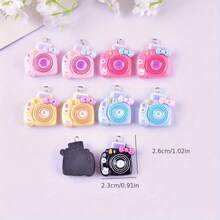 5/10pcs Cute Cartoon Bow-Knot Camera & Tree Resin Charms, Jewelry DIY Earring Necklace Accessory, Suitable For Earrings, Necklaces, Bracelets Decoration