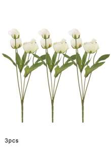 3/6/10pcs Artificial Flowers, Fake Peony Flowers Silk Flower Arrangements Decorations Plastic Flower Bouquet Decor Wedding Table Centerpieces, Artificial Peony Silk Flower Leaf Home Office Wedding Party Festival Bar Decor, Wedding Filler Flowers For DIY Cream Bouquets, Centerpieces, Bridal Shower Decorations & Arrangements