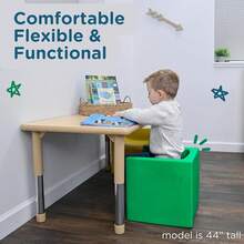 Children's Factory 3-In-1 Cube Chair For Kids, Flexible Seating Classroom Furniture, 1-Pack, Sand - Yellow - View 4