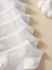 10 pares/set de calcetines blancos para niños, transpirables, cómodos, versátiles y adecuados para la escuela, incluyendo calcetines tobilleros