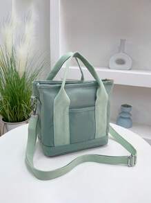 1PC Women's Personalized Ins Canvas Bag, Fashionable And Versatile Commuting Shoulder Bag For Work, Portable Multi-Pocket Storage Bag, Large-Capacity Student Book Handbag With College Style,All-Purpose,Large Capacity,Versatile,Multifunction,Colorful,Cute,Adorable,Contracted,Funny,Kawaii,Y2K,Minimalist,Commuting,Business Casual,Basics,Custom,Personalized,Unique,Customized,Ideal Gifts For Him,Ideal Gifts For Her,Her,Family,Friends,Girlfriend,For Anniversaries,For Birthdays,For Holiday/ Vacation,For Outdoors/Outings/Travel/Hiking/Stadium/Sports/Climbing,For Business/Commute/Work/Office
