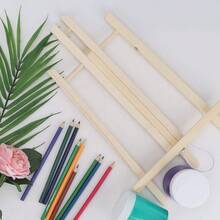 1 pieza/3 piezas Caballete de escritorio de madera ajustable - Trípode plegable portátil en forma de A, adecuado para pintura, arte, manualidades - Ideal para artistas, estudiantes, principiantes - Excelente para el aula, el hogar, el estudio, reuniones de arte - Puede mostrar lienzos, fotos, letreros - Color de la madera - Ver 2
