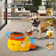 1pc Pet Feeder, Interactive Pet Toy, Battery Free, Cute Duck Shaped With Transparent Window Snack Dispenser, Manual Pet Feeder Toy, Dog Treat Puzzle Dispenser