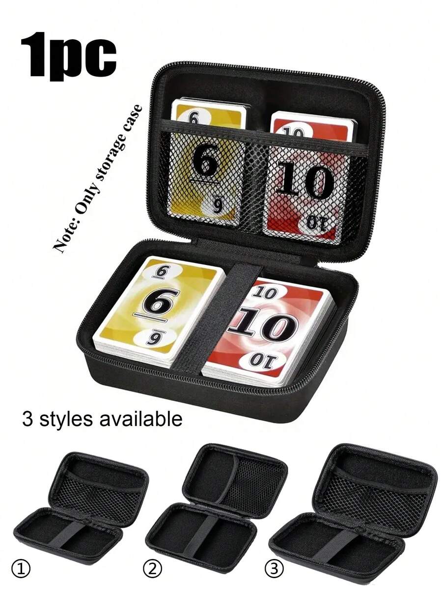 1个记忆卡游戏盒,兼容卡套,扑克卡盒,游戏卡保护盒,桌面三国扑克卡保护套,适用于Phase 10游戏卡/PM TCG卡,卡牌游戏收纳盒最多可容纳350张卡牌,3种款式,男孩生日礼物,成人派对游戏,派对礼品,男女皆宜,婚礼,单身派对,返校礼物,教师节礼物 - 黑色 - 查看 1