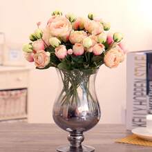 3/6/10pcs Artificial Flowers, Fake Peony Flowers Silk Flower Arrangements Decorations Plastic Flower Bouquet Decor Wedding Table Centerpieces, Artificial Peony Silk Flower Leaf Home Office Wedding Party Festival Bar Decor, Wedding Filler Flowers For DIY Cream Bouquets, Centerpieces, Bridal Shower Decorations & Arrangements