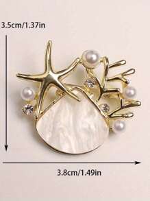 Exquisites Design Glimmerschalen Perle Broschen für Damen, elegante hochwertige Mode Party Hochzeit Anstecker