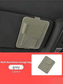 1pc Car Sun Visor Storage Bag, Sun Visor Bracket, Multi-Pocket Car Sun Visor Organizer Bag, Car Truck SUV Storage Bag, Multifunctional Car Interior Accessories Storage Bag, Sun Visor Storage Bag, Can Hold Fashion Glasses, Documents, Cards, Pens, Driver's License, Etc. - Black - View 14