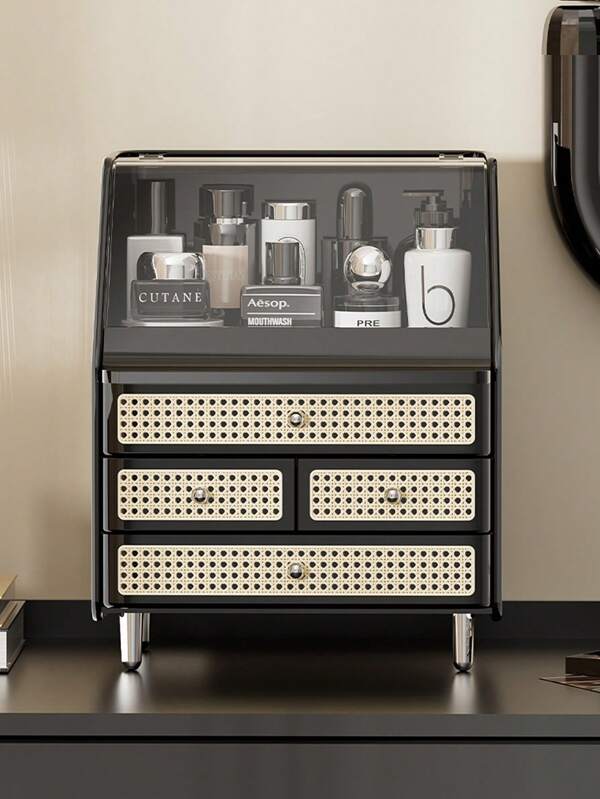 Compact Bedside Cosmetic Storage Cabinet, Modern Minimalist Small Side Nightstand, Bedroom Furniture, Storage Organizer