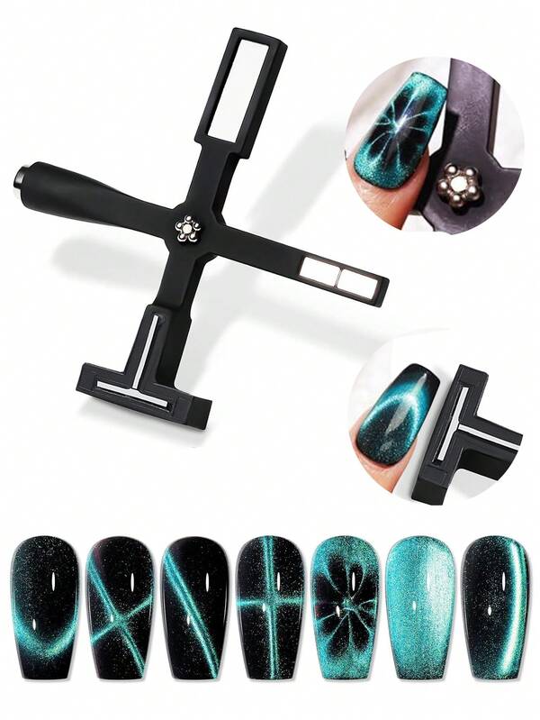 5-IN-1 Multi-Function Cross Strong Magnetic Stick For Cat Eye Gel Polish Nail Magnet Tool Magnet Pen Nails Art Design Glitter Effect Magic Manicure Tools,Nail Supplies,Nail Tools,Nail Art Tools,Back To School,Nails,Nail Tools For Press On Nails