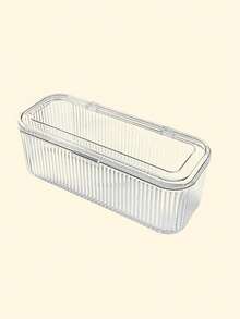 1 Stück Make-up Organizer mit Deckel, Staubdicht, praktische Aufbewahrungsbox für Make-up Pinsel, Quasten, Kosmetika, Haargummis, großes Fassungsvermögen, tragbare Make-up-Box